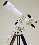 [그림 1] 케플러식 굴절망원경현재 가장 일반화된 굴절망원경의 형태로 볼록 렌즈와 아이피스(볼록렌즈)로 구성되어 있다.